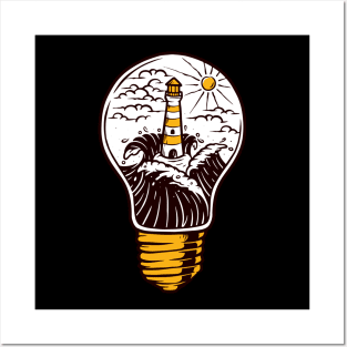 Lighthouse Lamp Posters and Art